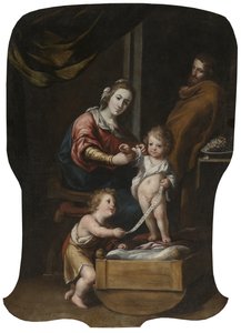 Aziz John the Child ile Kutsal Aile by Follower of Antonio del Castillo y Saavedra  